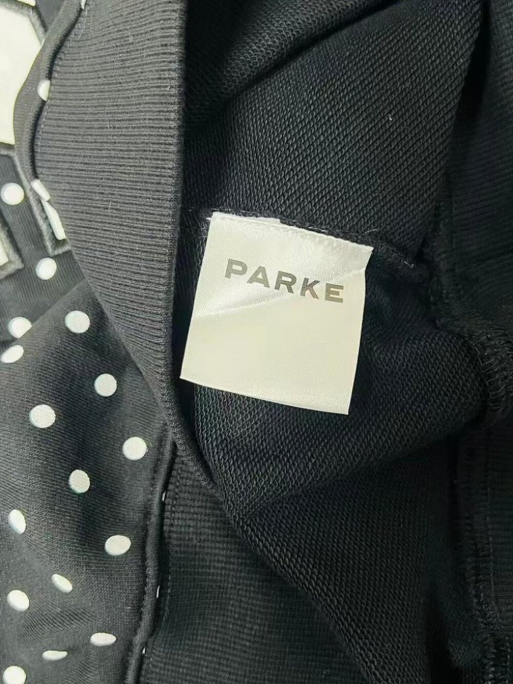 PARKE Black Polka Dot Mock Neck Sweatshirt - Picture 5 of 6